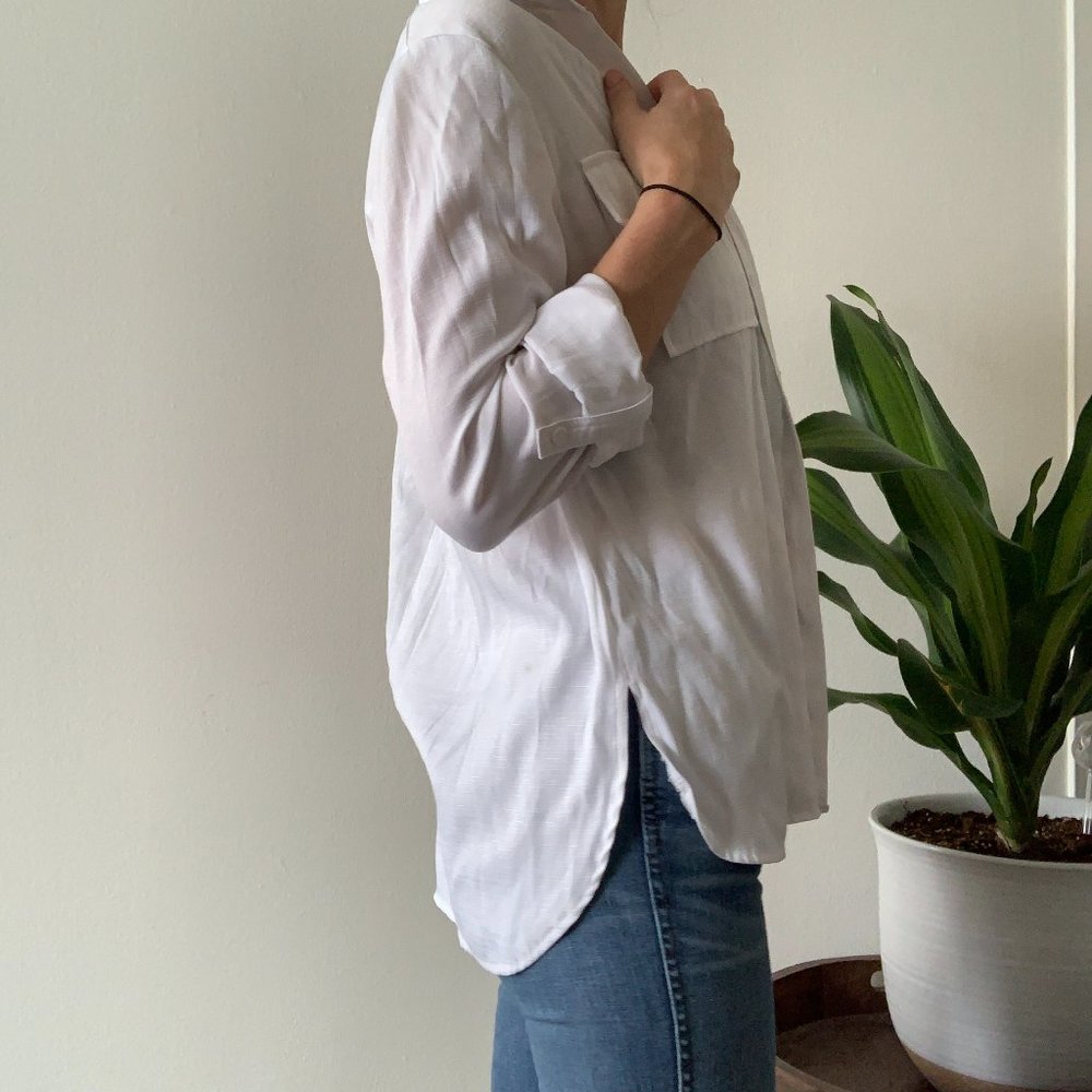 Classic White Button Down Blouse - Picture 4 of 8